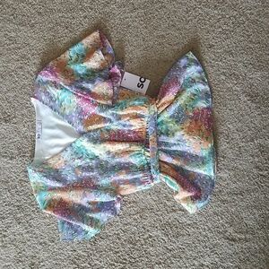 SO Flutter Sleeve Faux Wrap Blouse Size XS NWT